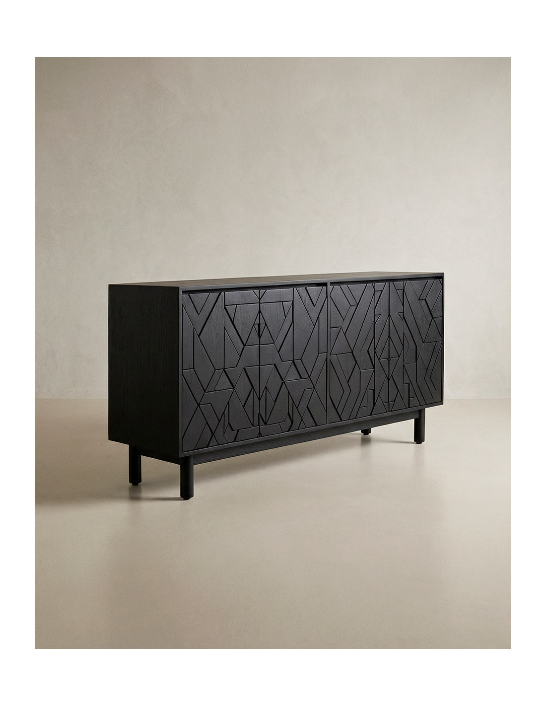 Aparador negro NERO barato – Diseño geométrico negro | Envío rápido y financiación
