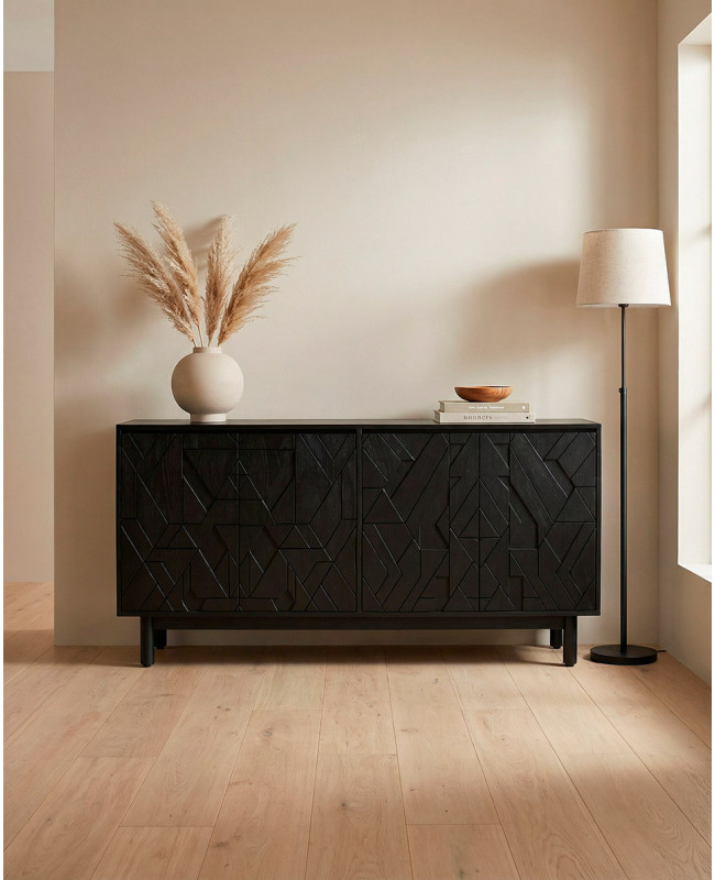 Aparador negro NERO barato – Diseño geométrico negro | Envío rápido y financiación