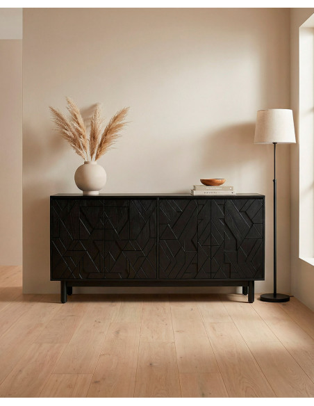 Aparador negro NERO barato – Diseño geométrico negro | Envío rápido y financiación