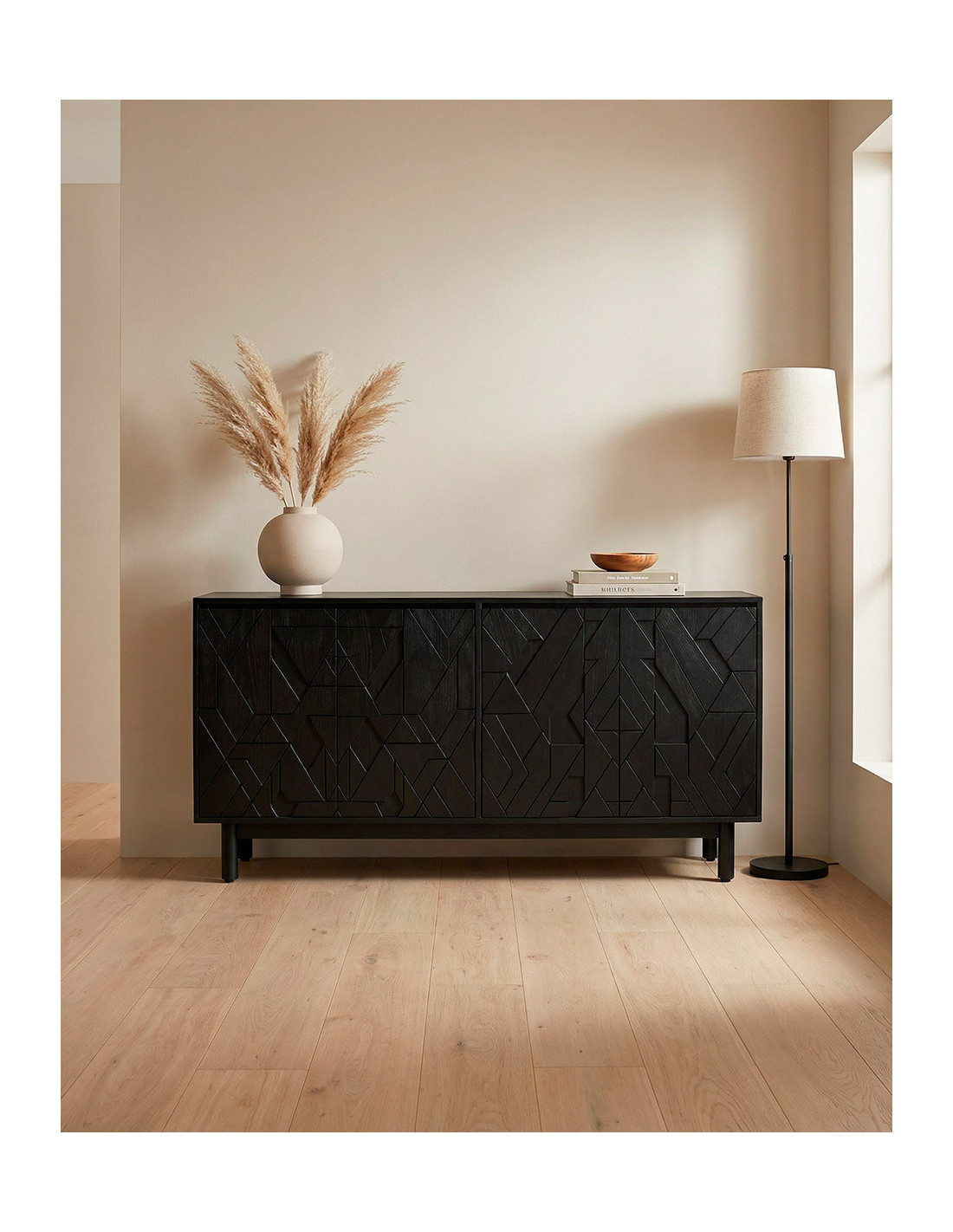 Aparador negro NERO barato – Diseño geométrico negro | Envío rápido y financiación