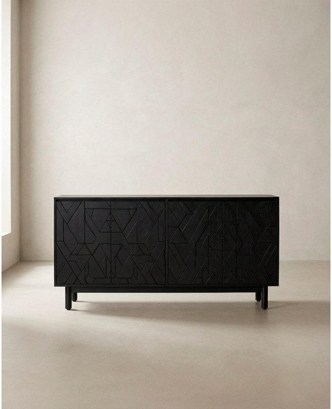 Aparador negro NERO barato – Diseño geométrico negro | Envío rápido y financiación