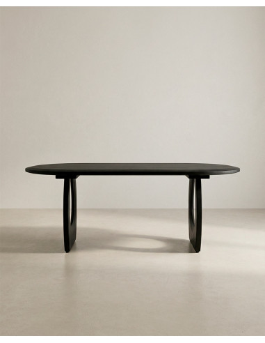 Mesa comedor negra KORA vista frontal