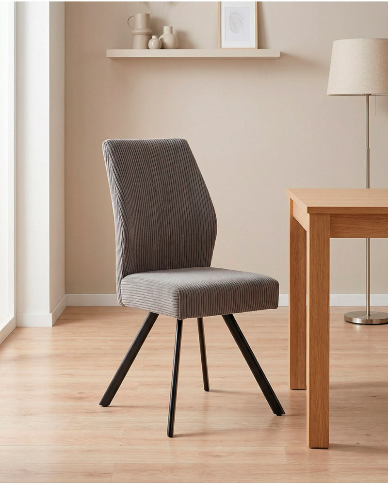 Pack 4 sillas tapizadas asiento con muelles DALA ambiente gris