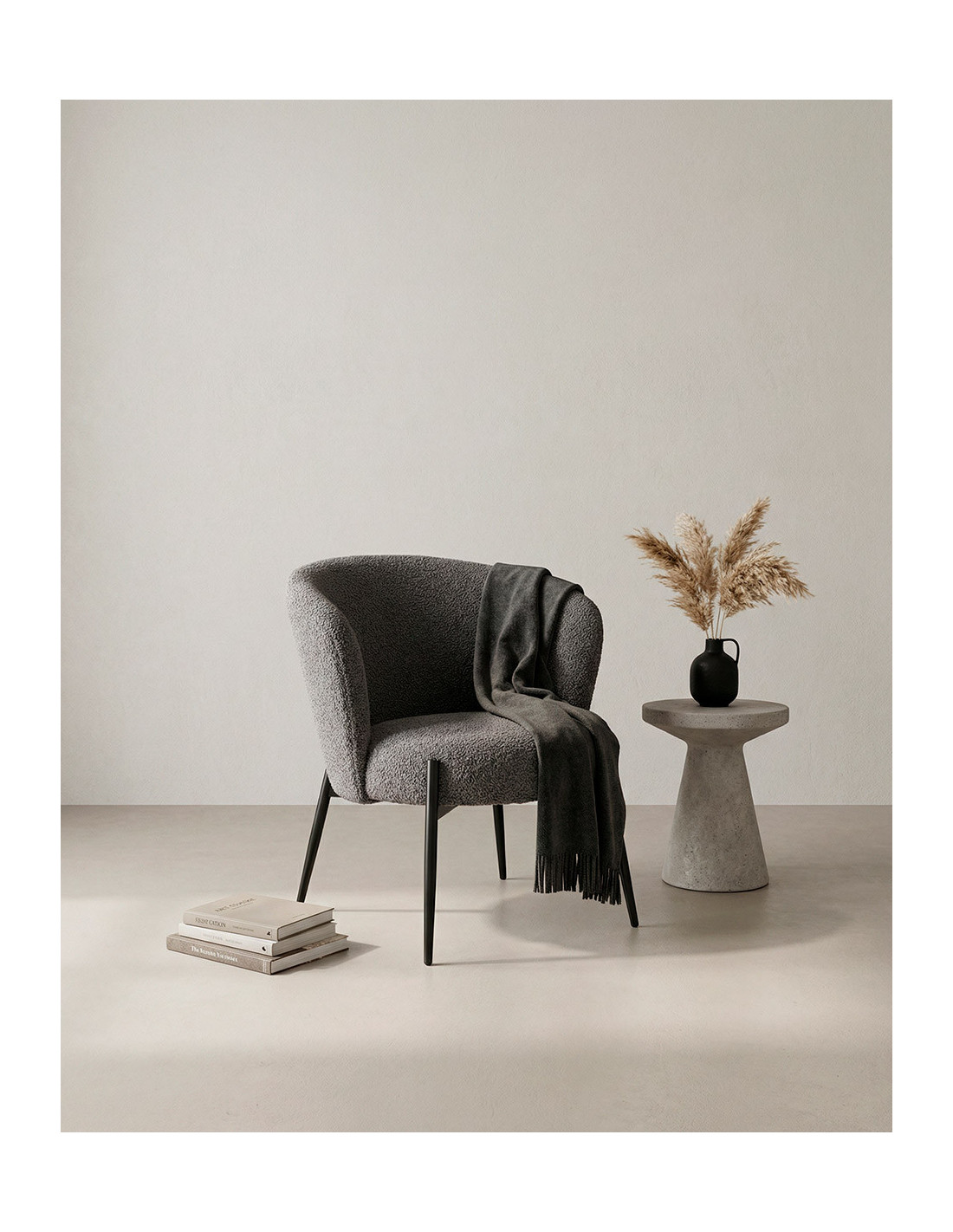 Butaca tapizada NIVA barata con respaldo redondeado | Envío rápido y financiación