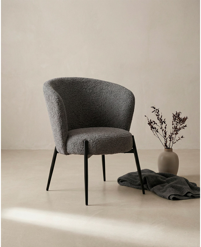 Butaca tapizada NIVA barata con respaldo redondeado | Envío rápido y financiación