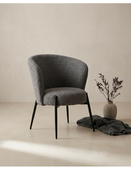 Butaca tapizada NIVA barata con respaldo redondeado | Envío rápido y financiación