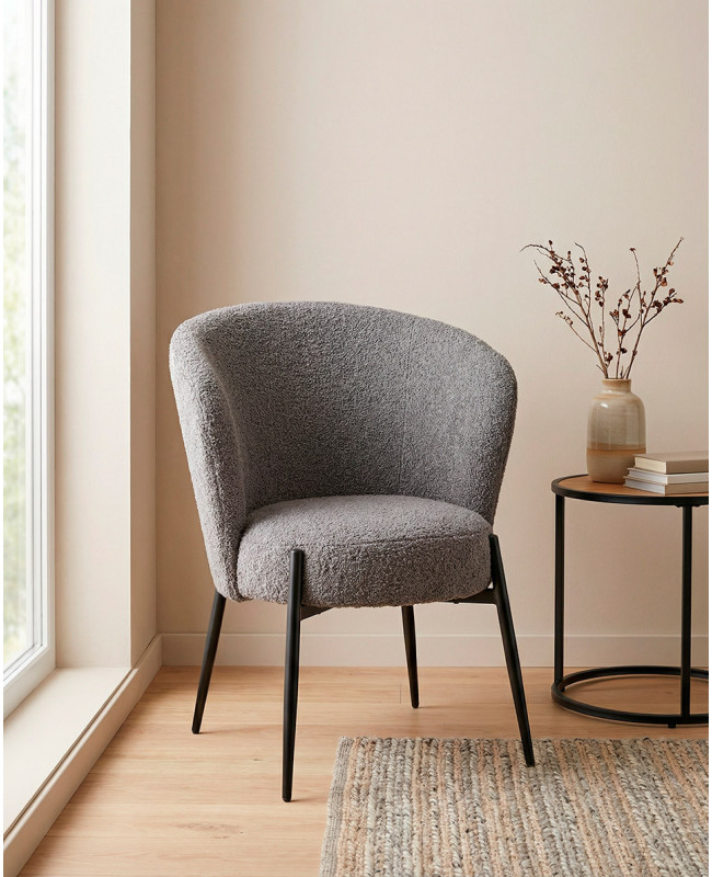 Butaca tapizada NIVA barata con respaldo redondeado | Envío rápido y financiación