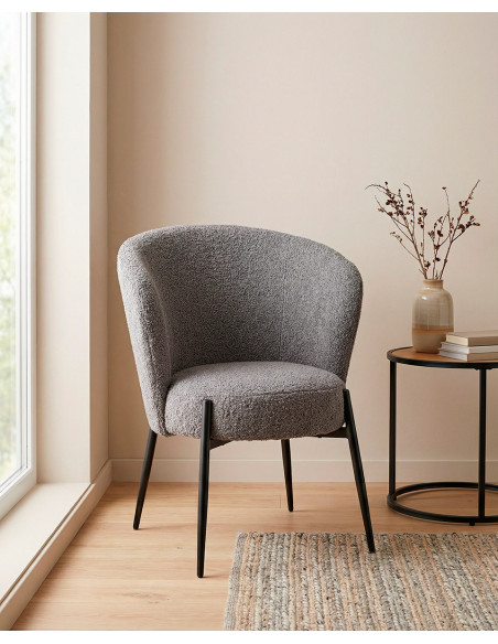 Butaca tapizada NIVA barata con respaldo redondeado | Envío rápido y financiación