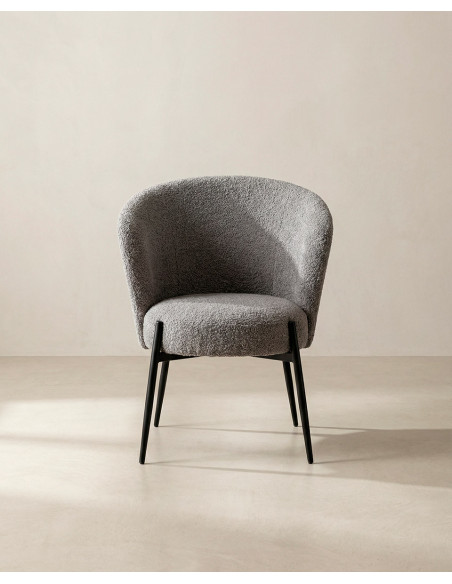 Butaca tapizada NIVA barata con respaldo redondeado | Envío rápido y financiación