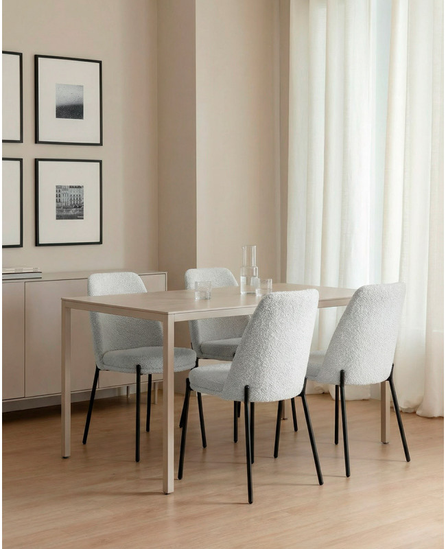 Pack 4 sillas de comedor TENA barato con patas metálicas | Envío rápido y financiación