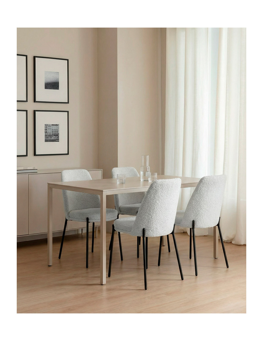 Pack 4 sillas de comedor TENA barato con patas metálicas | Envío rápido y financiación