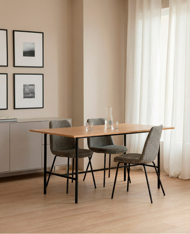 Pack 4 sillas comedor ORSA ambiente negro/arena