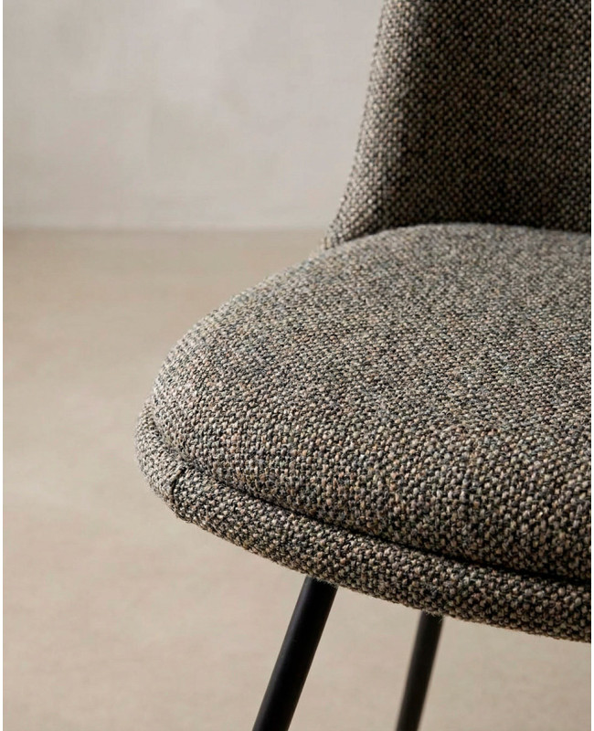 Pack 4 sillas comedor ORSA detalle negro/arena