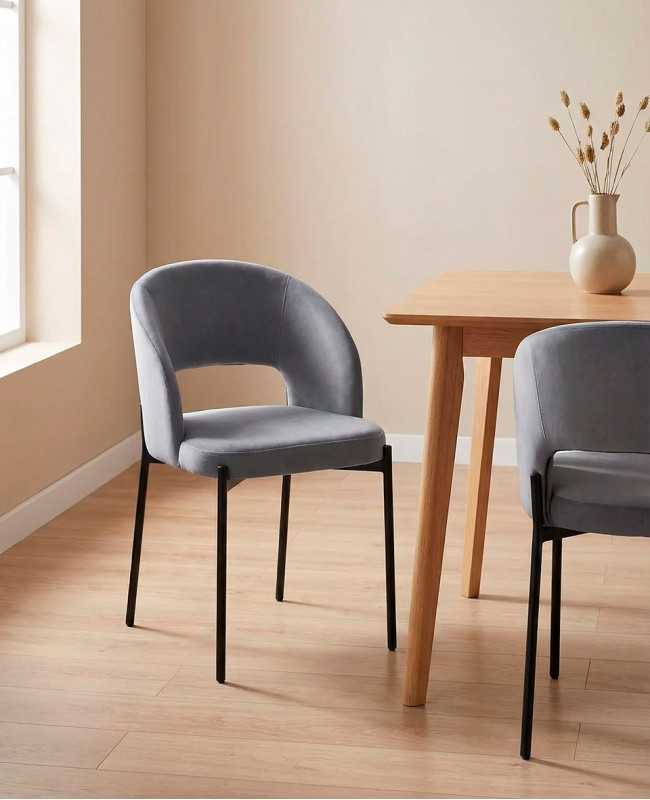 Pack 2 sillas comedor VENA ambiente antracita