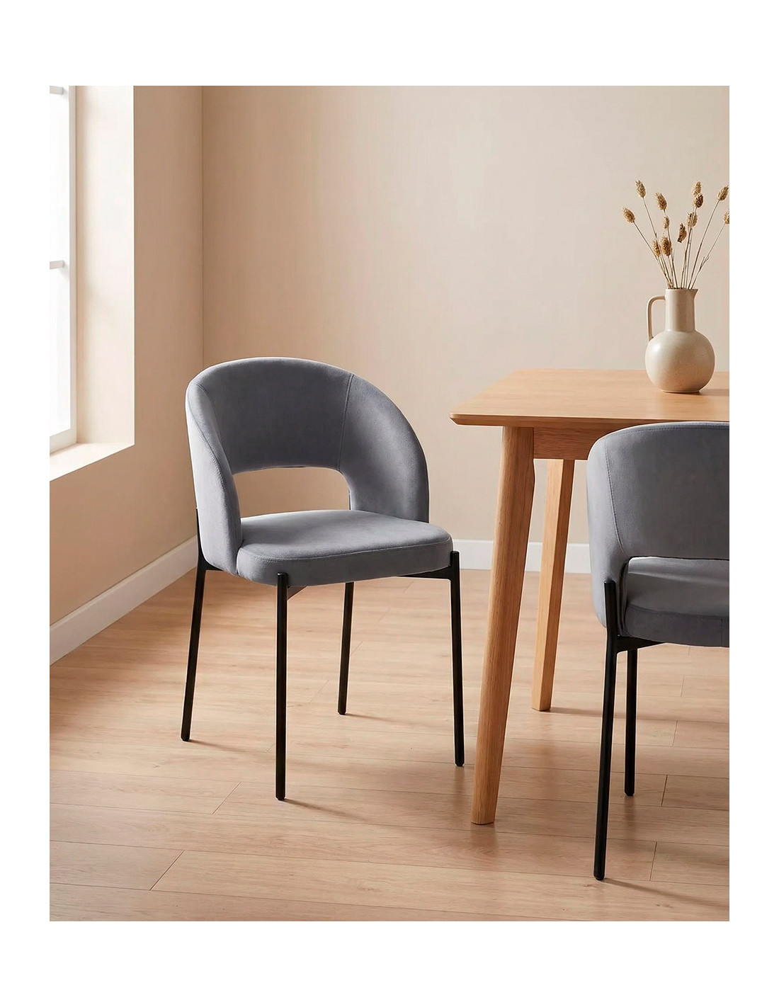Pack 2 sillas comedor VENA ambiente antracita