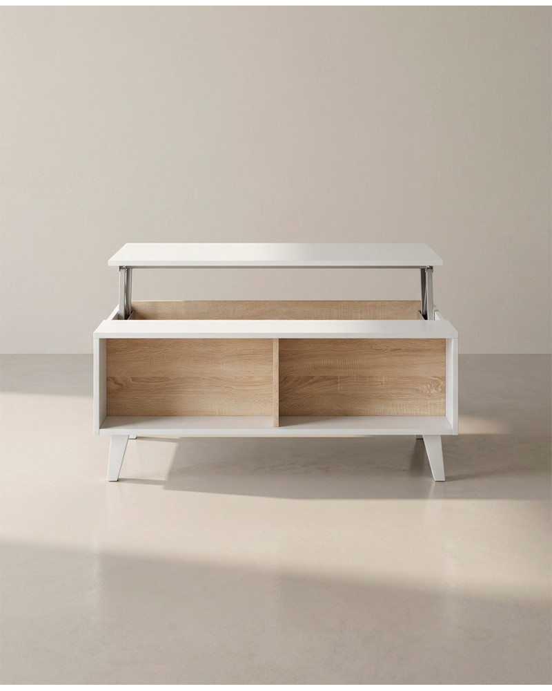 Mesa centro elevable VIKA abierta