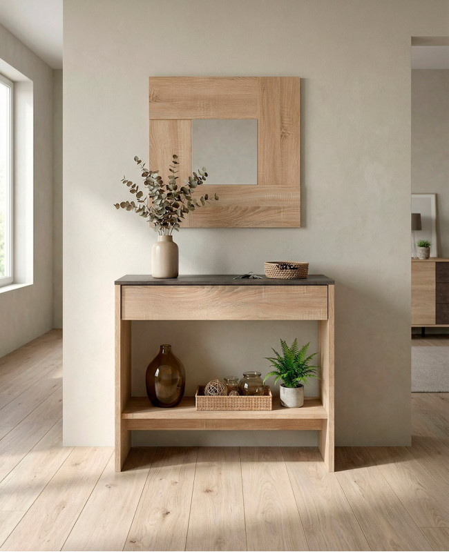 Recibidor con espejo y cajón SERA barato | Envío rápido y financiación