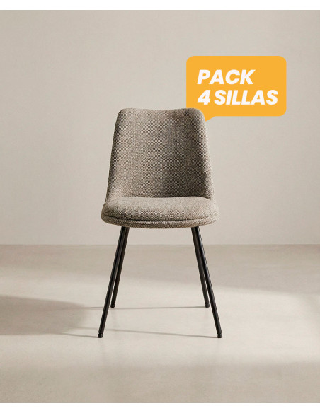 Silla de comedor moderna y barata ORSA con patas metálicas| Envío rápido y financiación