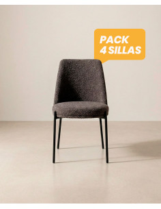 Pack 4 sillas de comedor TENA barato con patas metálicas | Envío rápido y financiación