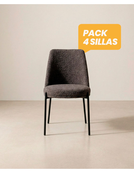 Pack 4 sillas de comedor TENA barato con patas metálicas | Envío rápido y financiación