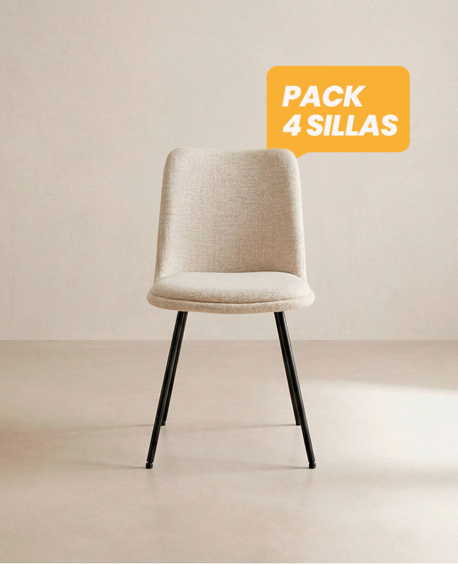 Silla de comedor moderna y barata ORSA con patas metálicas| Envío rápido y financiación