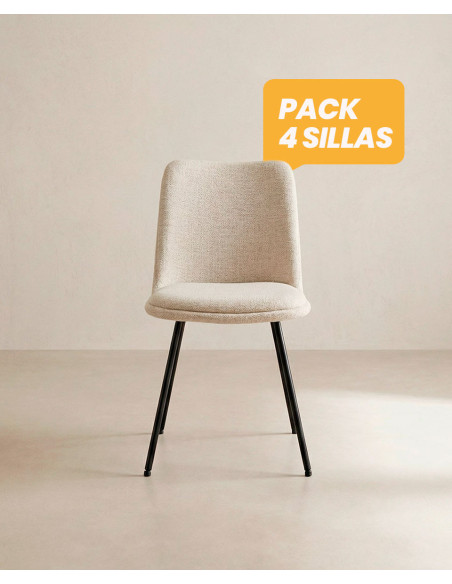 Silla de comedor moderna y barata ORSA con patas metálicas| Envío rápido y financiación