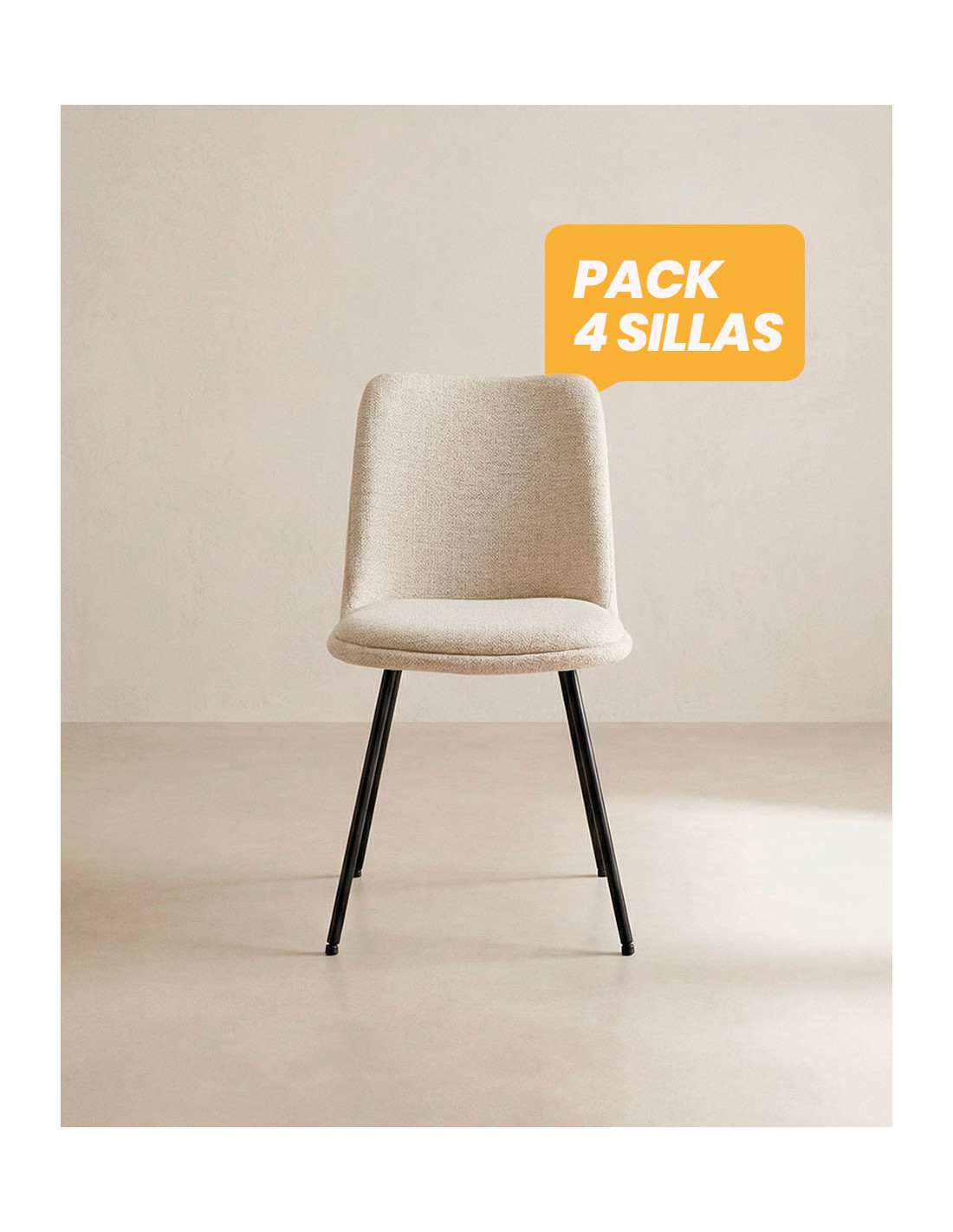 Silla de comedor moderna y barata ORSA con patas metálicas| Envío rápido y financiación