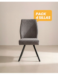Pack 4 sillas tapizadas asiento con muelles DALA | Envío rápido y financiación