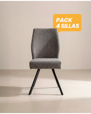 Pack 4 sillas tapizadas asiento con muelles DALA | Envío rápido y financiación