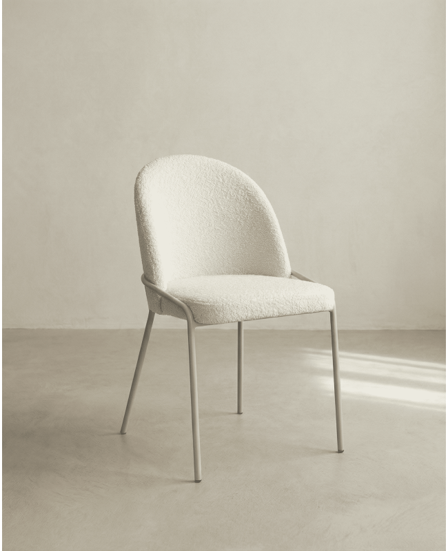 Pack 4 sillas comedor BELA lateral crema