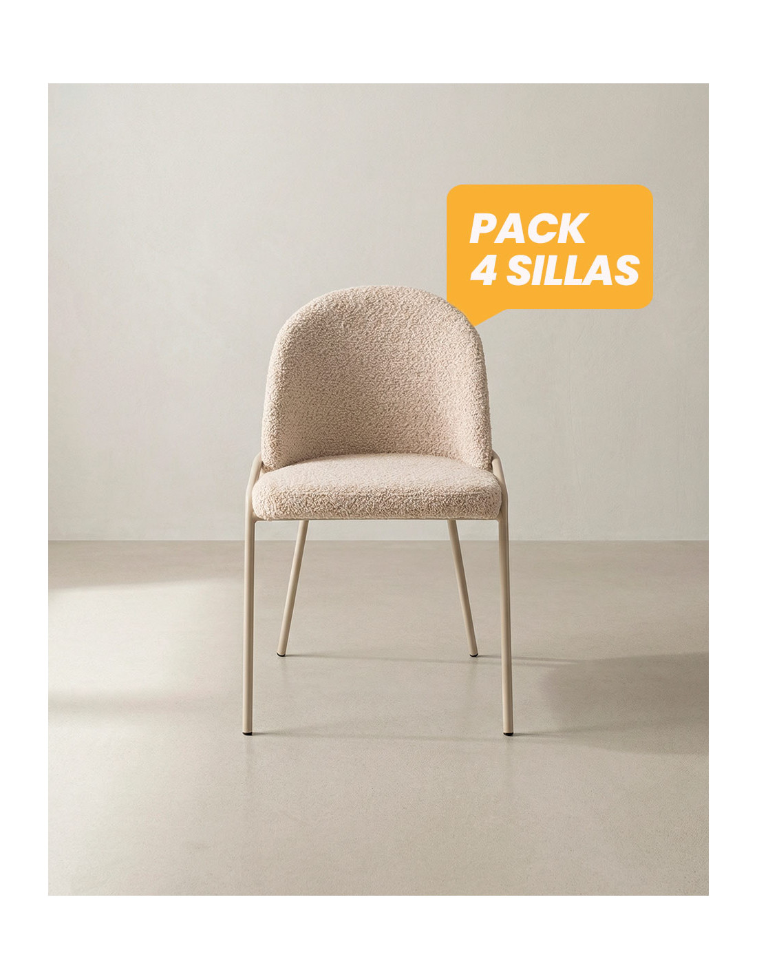 Pack 4 sillas comedor BELA frente crema