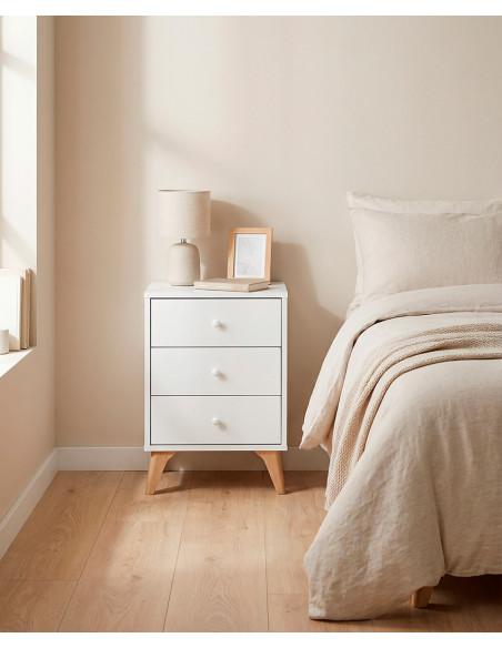 Mesita de noche 3 cajones BIRA barata | Envío rápido y financiación