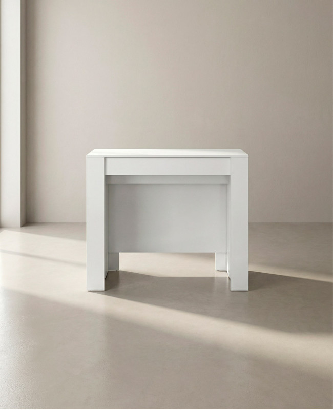 Mesa consola extensible NARA cerrada Blanco