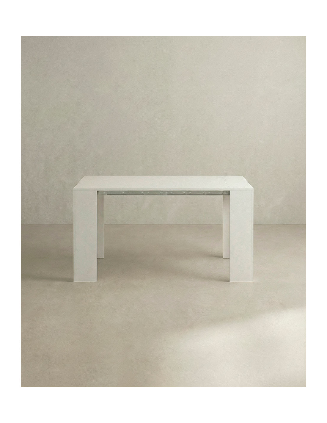 Mesa consola extensible NARA medio abierta blanca