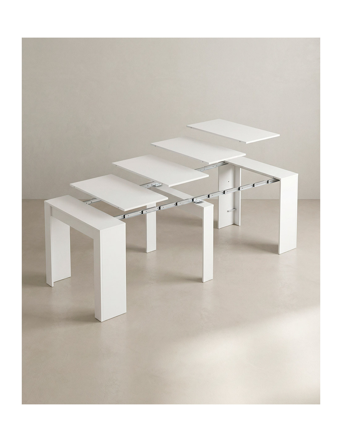 Mesa consola extensible NARA mecanizado blanca