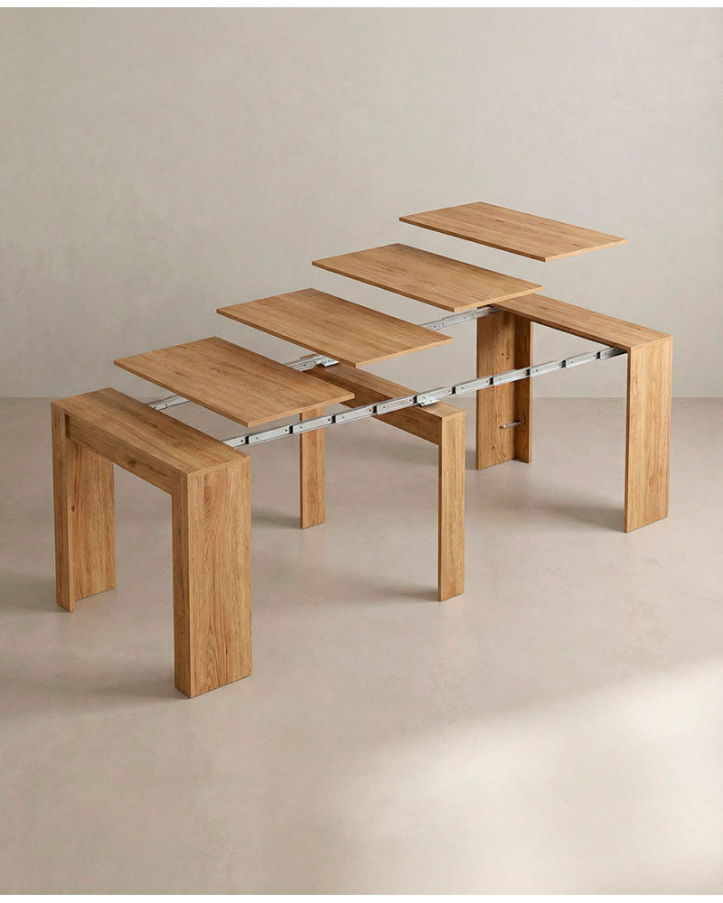 Mesa consola extensible NARA mecanizado roble