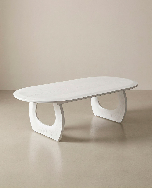 Mesa de centro KORA barata | Envío rápido y financiación | Diseño escultórico en madera de mango