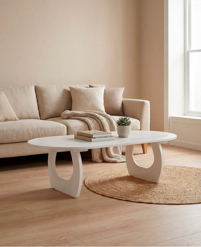 Mesa de centro KORA barata | Envío rápido y financiación | Diseño escultórico en madera de mango