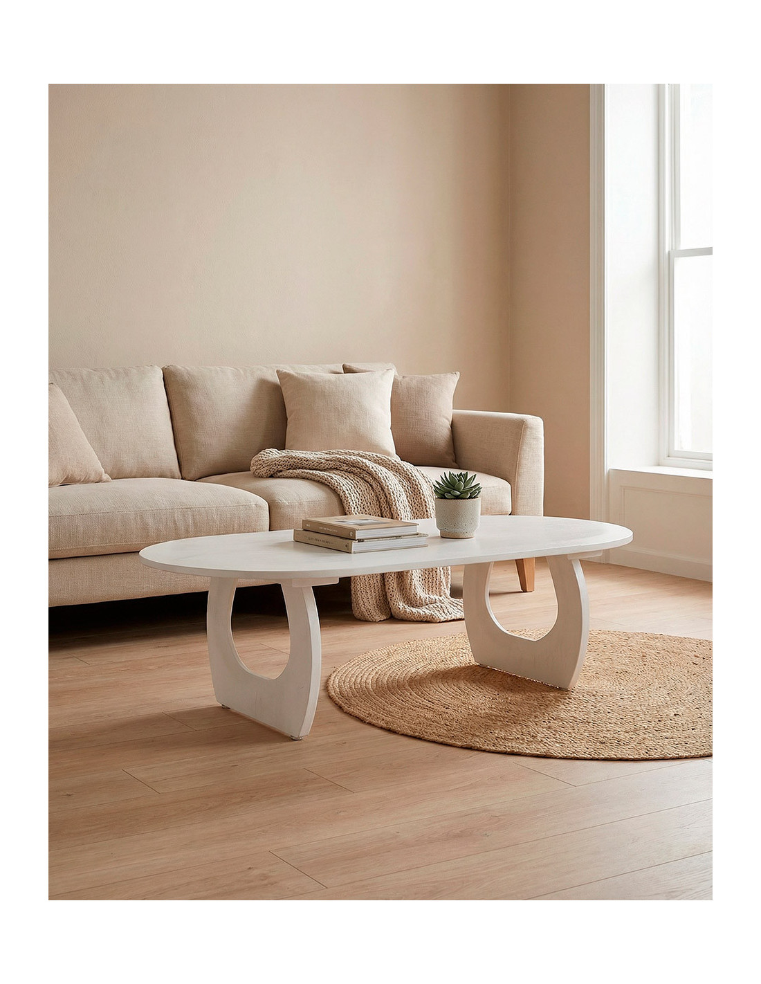 Mesa de centro KORA barata | Envío rápido y financiación | Diseño escultórico en madera de mango