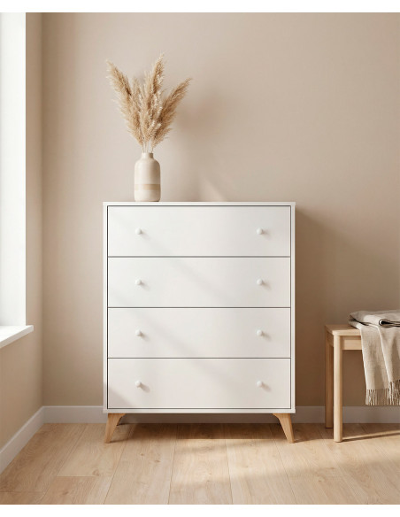 Cómoda cuatro cajones BIRA barata | Envío rápido y financiación