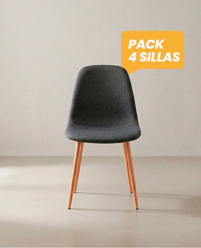 Pack 4 sillas de comedor SORA barata  | Envío rápido y financiación