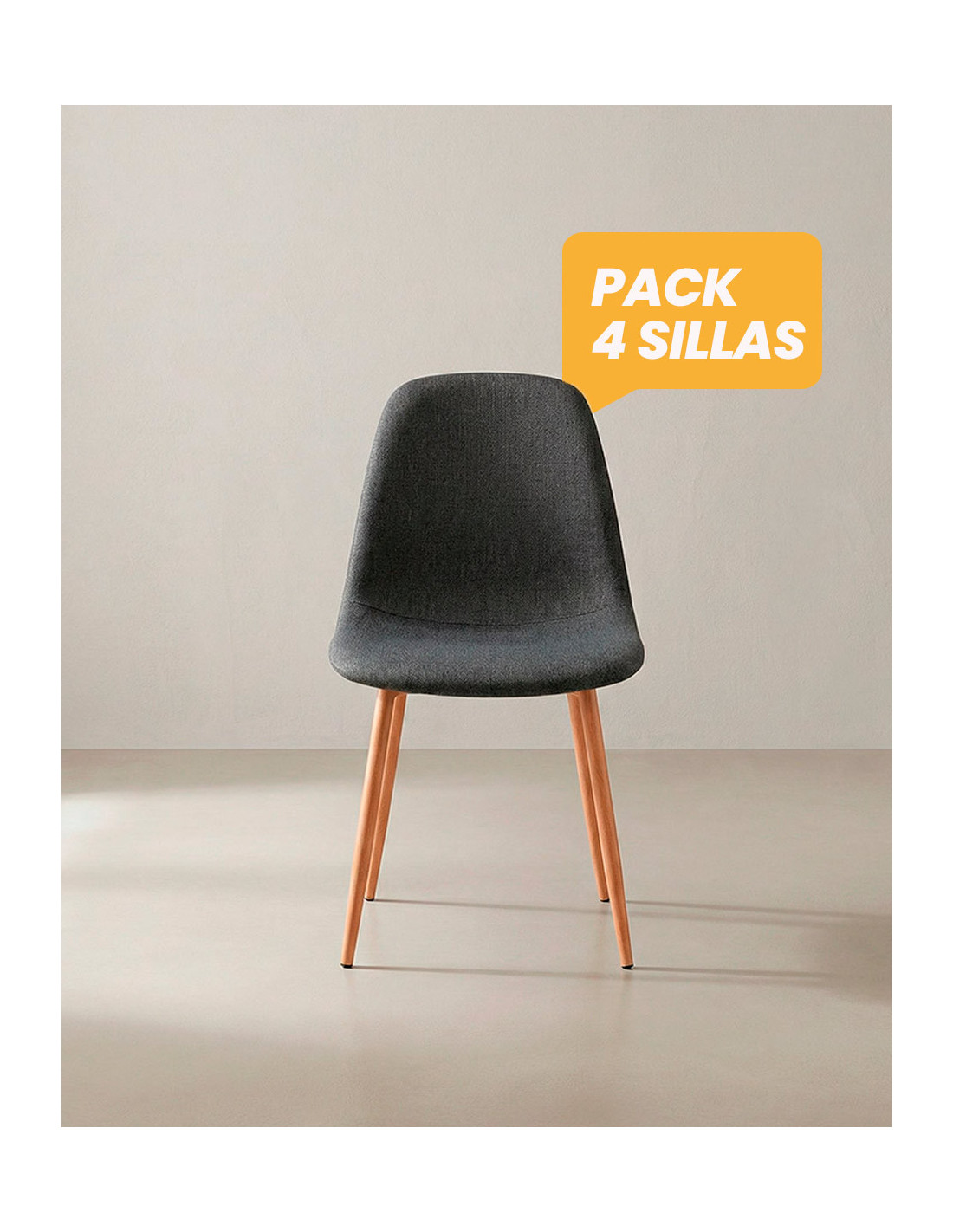 Pack 4 sillas de comedor SORA barata  | Envío rápido y financiación