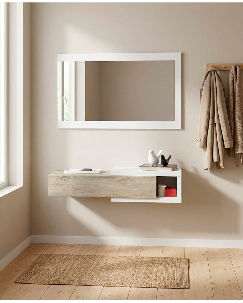 Recibidor con espejo OLIA ambiente artik / roble