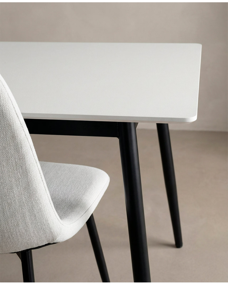 Pack mesa y sillas comedor ZALEN blanco detalle