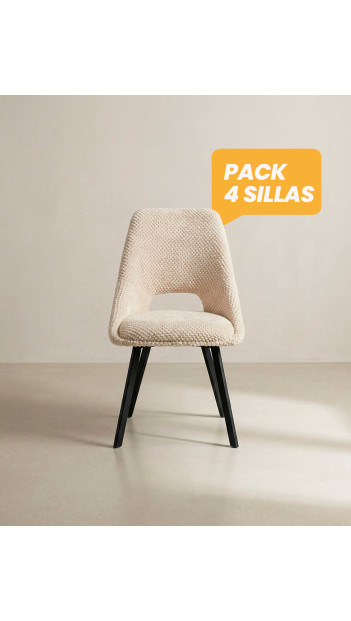 Pack 4 sillas de comedor tapizadas MUREA baratas| Envío rápido y financiación
