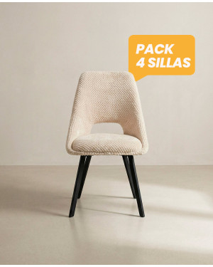 Pack 4 sillas de comedor tapizadas MUREA baratas| Envío rápido y financiación