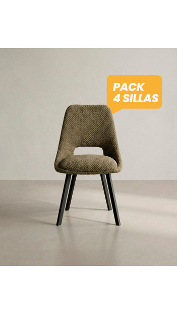 Pack 4 sillas de comedor tapizadas MUREA baratas| Envío rápido y financiación