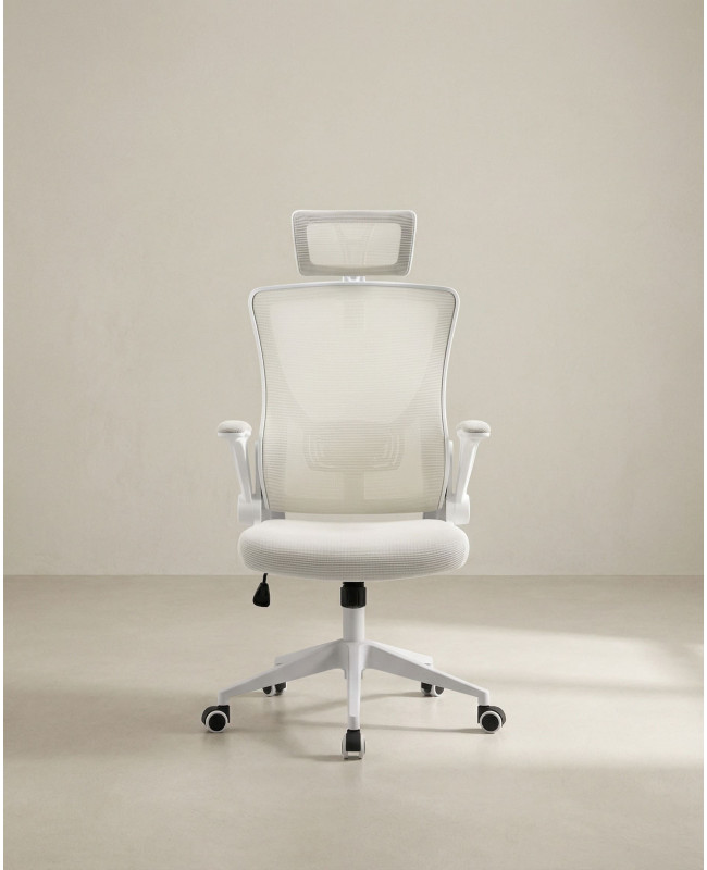 Silla de estudio con brazos abatibles DALEN crema