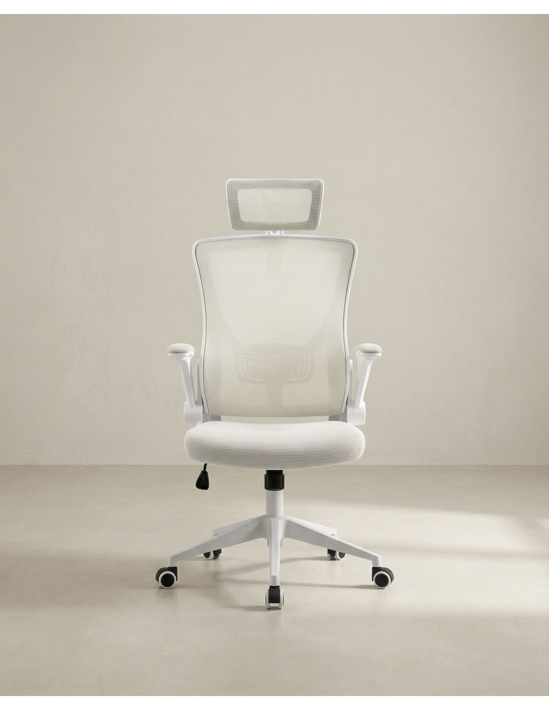 Silla de estudio con brazos abatibles DALEN crema