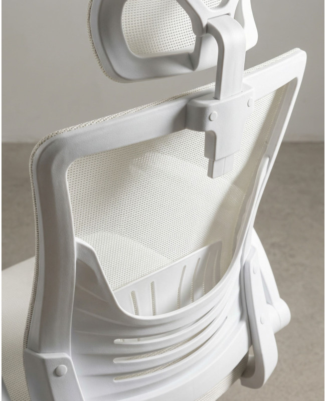 Silla de estudio con brazos abatibles DALEN crema detalle